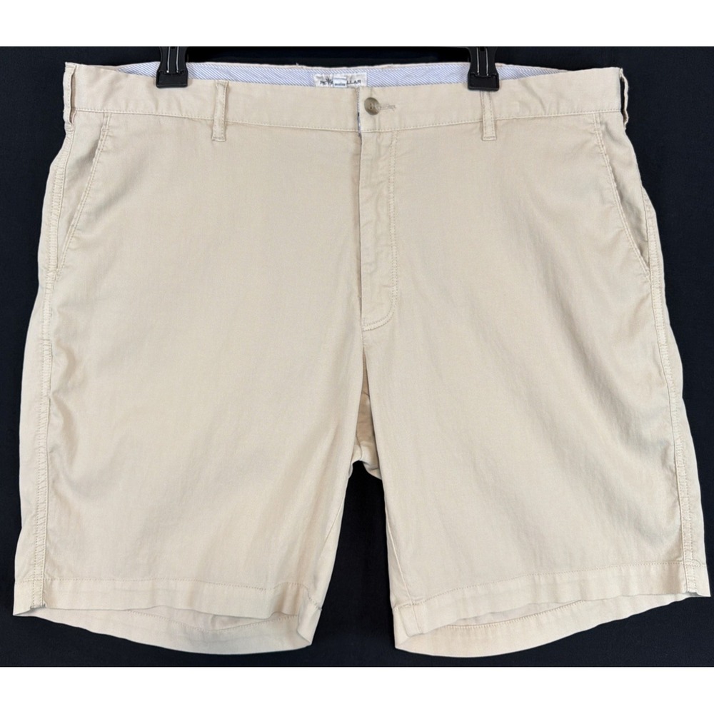Peter Millar  Cotton Casual Chino Shorts Mens Sz 38 Beige Golf Preppy Stretch